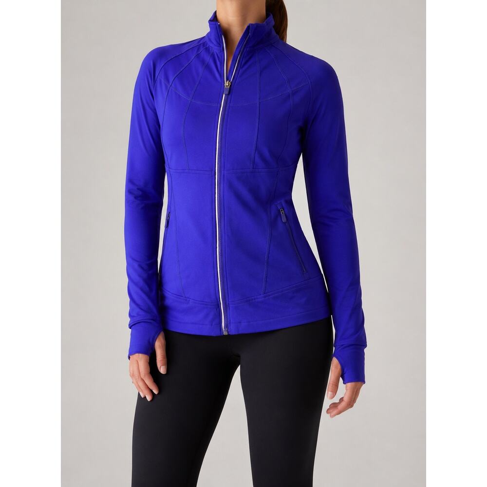 Athleta Royal Blur Full Zip Athletic Jacket XS Style: 964356 Zip Pockets